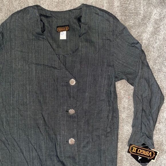 Vintage, Virgo II, Gray Micro Checkered Blazer Dress - Picture 14 of 16